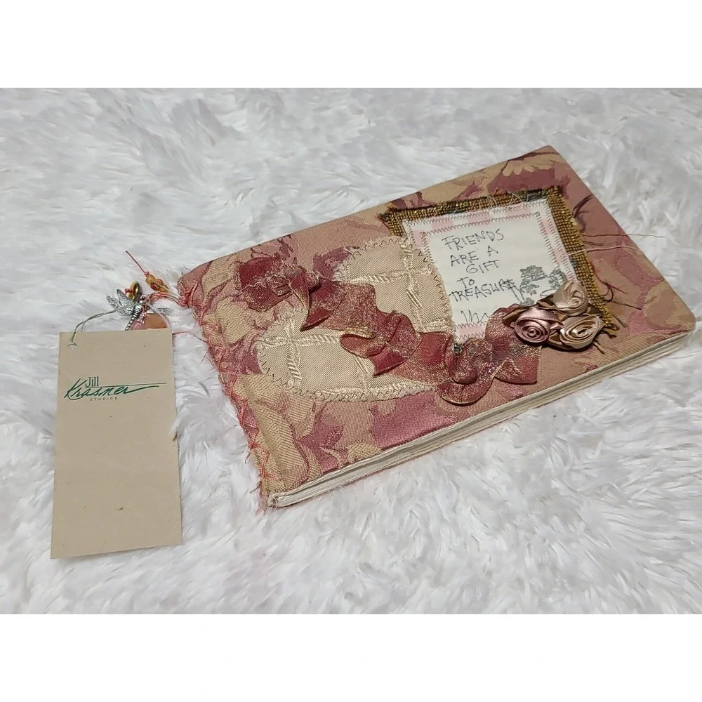 FOLKART Repurposed JILL KRASNER Studios Scrapbook Keepsake Press Book Friends